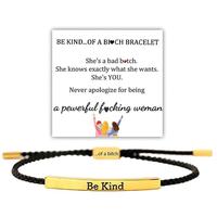 Inspire Bracelet Inspire Design with Unique Patterns and Letters, Adjustable 2mm Braided Nylon Bracelet, Real 18k Gold Platin...