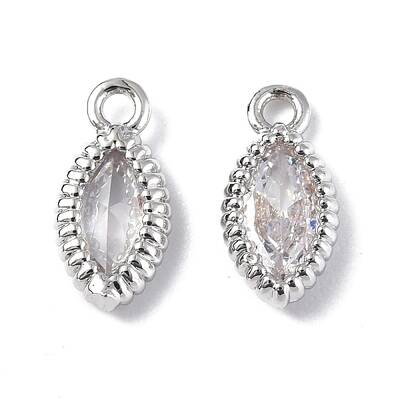 Brass Micro Pave Clear Cubic Zirconia Charmss