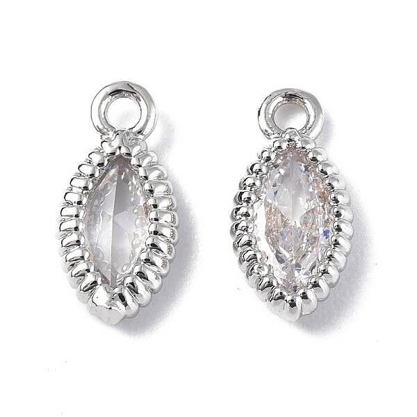 Brass Micro Pave Clear Cubic Zirconia Charmss