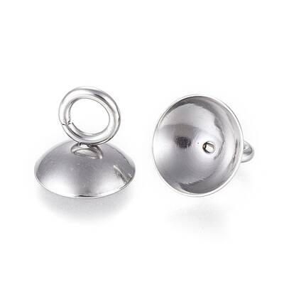 202 Stainless Steel Bead Cap Pendant Bails