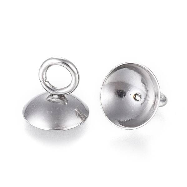 202 Stainless Steel Bead Cap Pendant Bails