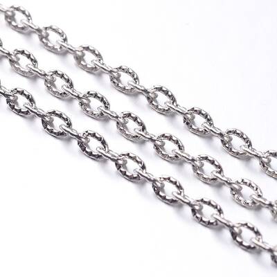 Nickel Free Iron Textured Cable Chains