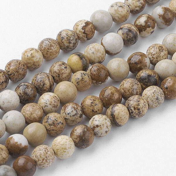 Natural Picture Jasper Bead Strands