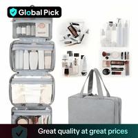 Waterproof Folding Toiletry Bag, 1 Count Multi-functional Travel Cosmetic Organizer, Large Capacity Portable Hanging Toiletry...