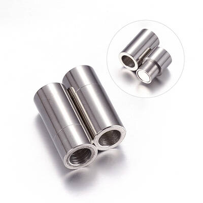 Tarnish Resistant 304 Stainless Steel Magnetic Clasps with Glue-in Ends