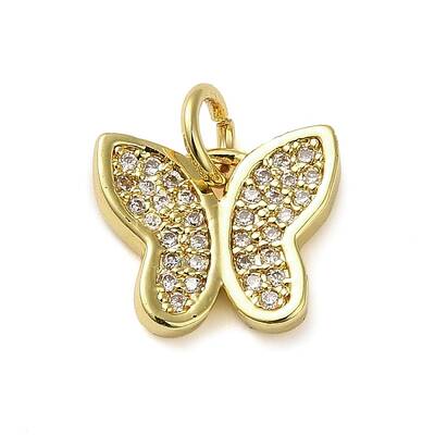 Brass Micro Pave Clear Cubic Zirconia Pendants