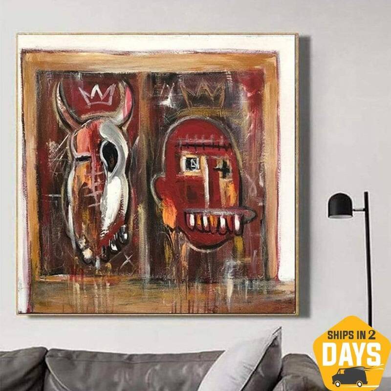Original Abstract Street Graffiti Style Paintings On Canvas Contemporary Unique Expressionism Art | RED SHADES 32"x32&qu...