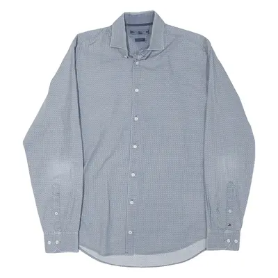 TOMMY HILFIGER New York Fit Shirt Blue Long Sleeve Mens M