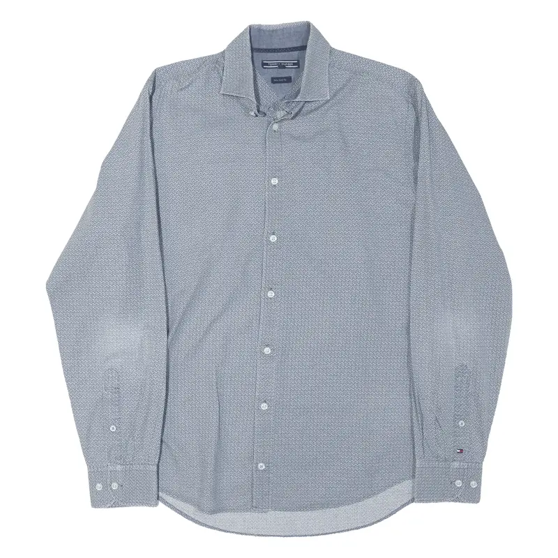 TOMMY HILFIGER New York Fit Shirt Blue Long Sleeve Mens M