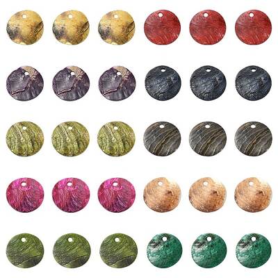 100Pcs 10 Colors Spray Painted Natural Akoya Shell Charms