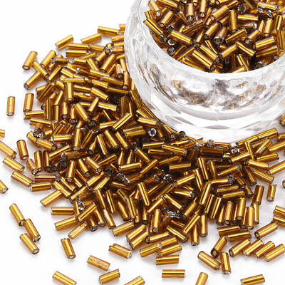 Plated Glass Bugle Beads