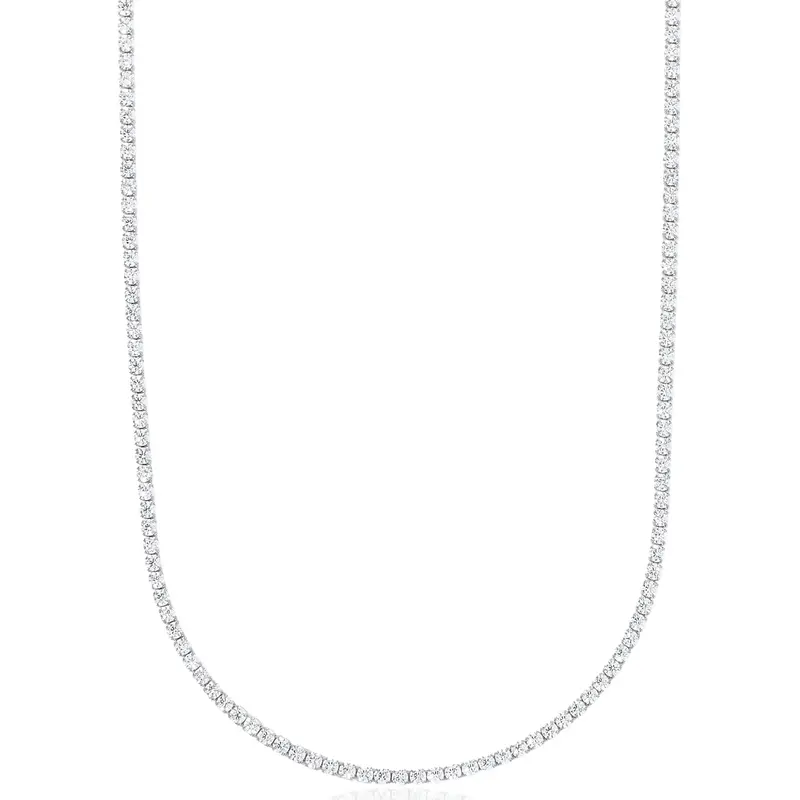 GLD Micro Tennis Necklace | Fall Deals For You | 14k White Gold - Gold Plated, CZ Diamond Stones, Chain Lengths 16-28
