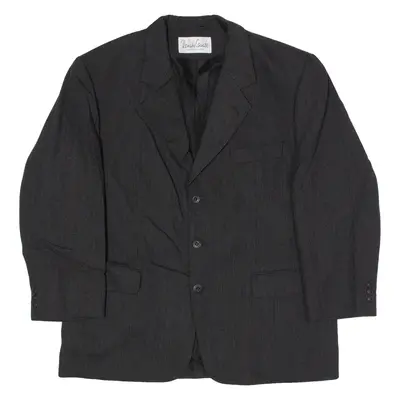 RENATO CAVALLI Mens Blazer Jacket Black Wool 90s L