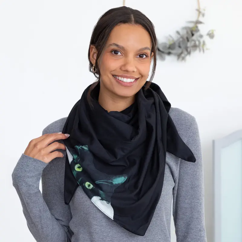 Fleece Lined Oversized Bandana Scarf - Cosmic Paws