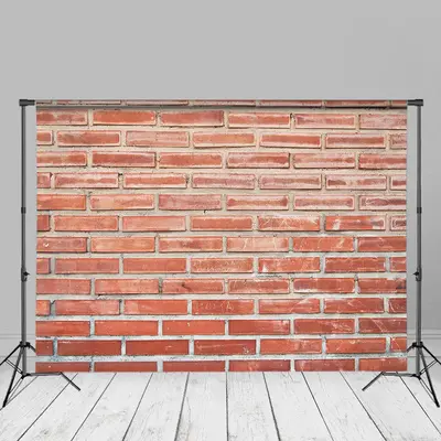 Weathered Retro Red Brick Portrait Photo Backdrop - Aperturee