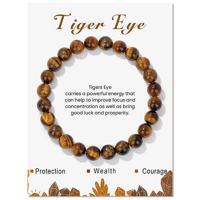 Natural Tiger Eye Beaded Stretch Bracelets