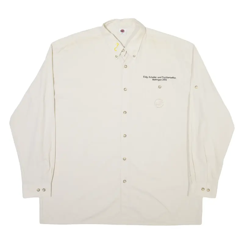 MAMMUT Mens Plain Shirt Beige Nylon Long Sleeve 2XL