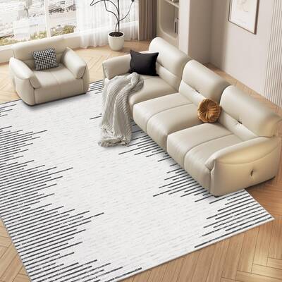 Garvee 9x12 Area Rug for Living Room Washable Rugs Stripe Farmhouse Bedroom Rug large Rug Modern Rug Non Slip Carpet Stripe T...