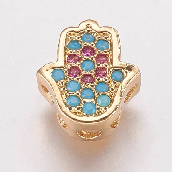 Brass Cubic Zirconia Beads
