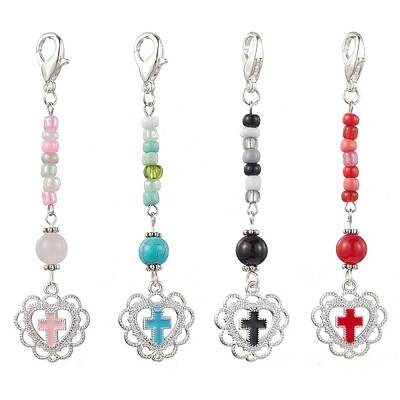 4Pcs Glass Seed Bead Pendant Decorations