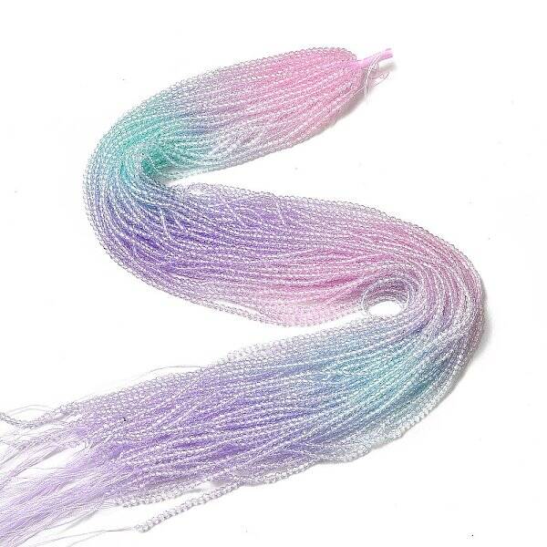 Transparent Gradient Color Glass Beads Strands