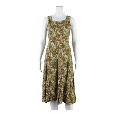 LOVE STORY Womens Day Dress Brown Floral Sleeveless Knee Length M