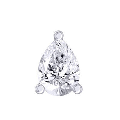 Certified Lab Grown Four Prong Pear Shape Single Diamond Stud Earring | 14K Yellow Gold 1 ct. tw.