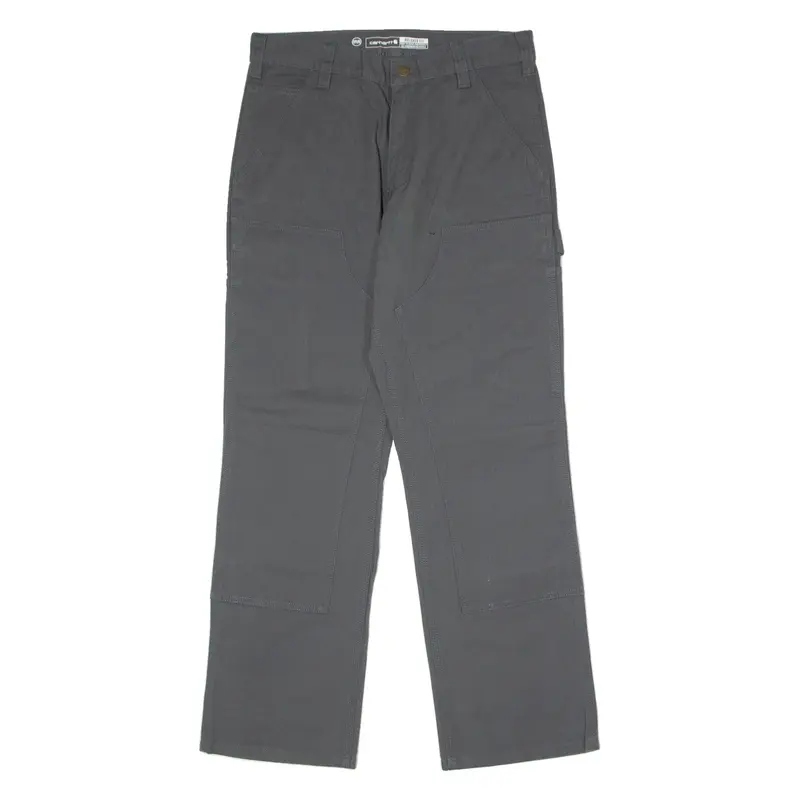 CARHARTT Double Knee Carpenter Mens Trousers Grey Relaxed Straight W31 L30
