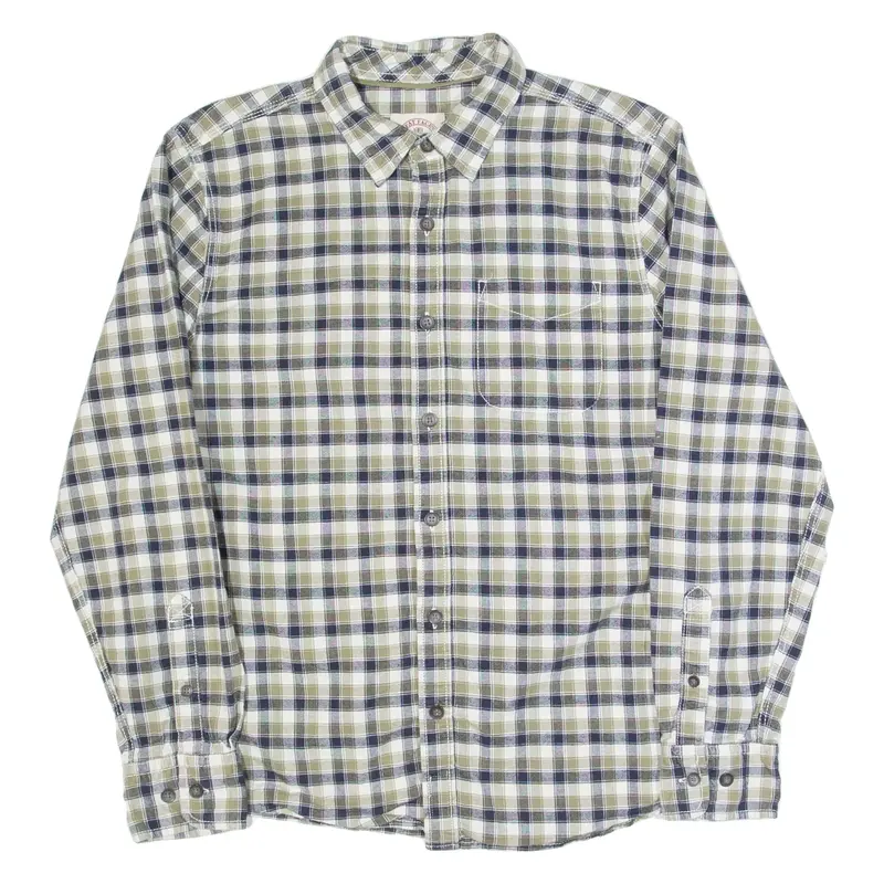 FAT FACE Mens Shirt Green Check Long Sleeve S