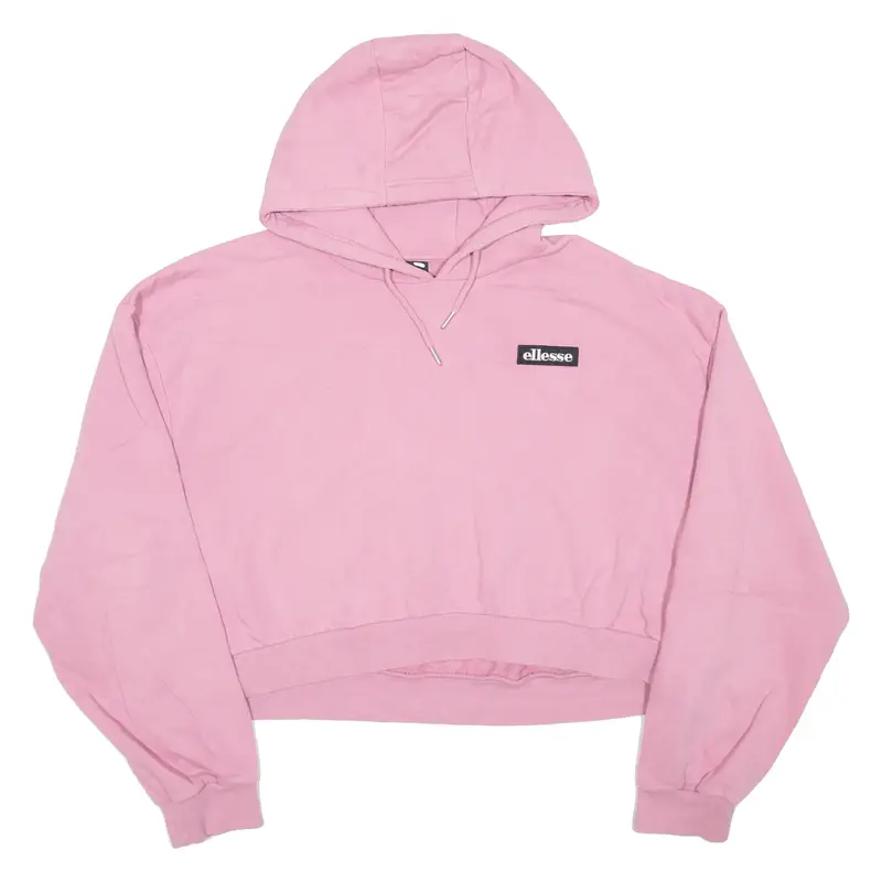 ELLESSE Cropped Womens Pink Hoodie UK 14