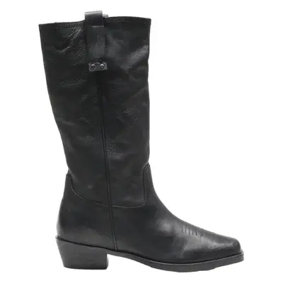VINTAGE FOUNDRY CO Cowboy Boots Black Leather Womens UK 5