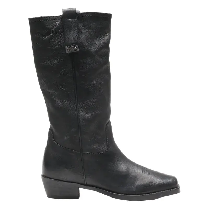 VINTAGE FOUNDRY CO Cowboy Boots Black Leather Womens UK 5