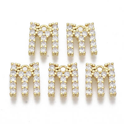 Brass Micro Pave Cubic Zirconia Charms