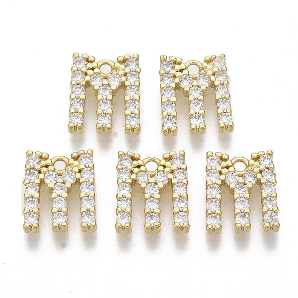 Brass Micro Pave Cubic Zirconia Charms