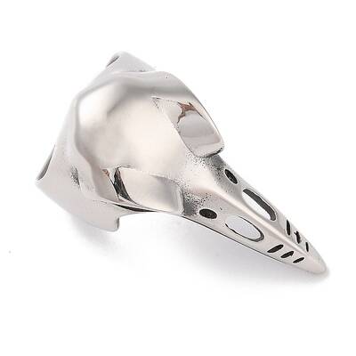 Non-Tarnish Viking 304 Stainless Steel Crow Head Finger Rings for Mens