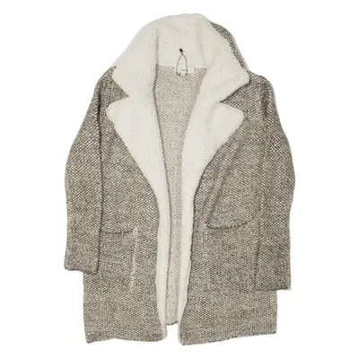 ZEBRA Sherpa Knit Coat Grey Womens S