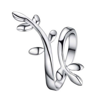 Partysu Platinum Plated Brass Olive Cuff Metal Rings