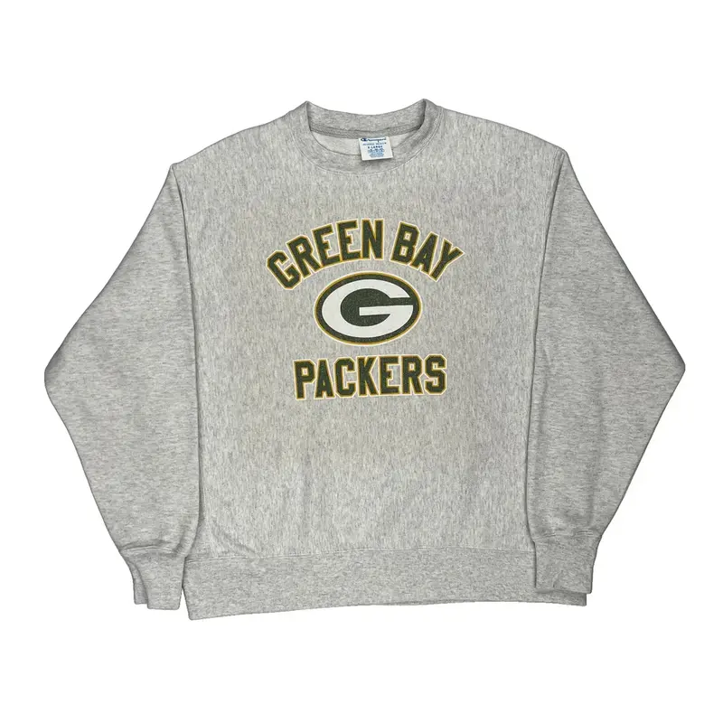 Reverse Weave Green Bay Packers Champion Nfl Sweatshirt - XL Grey Cotton Blend