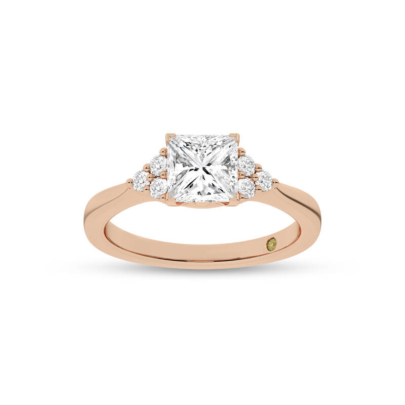 Eldra Illusion Trilliant Princess Cut Lab Grown Diamond Engagement Ring | 14K Rose Gold 3 1/3 CT. TW.