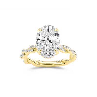 ChiraTan Oval Lab Grown Diamond Engagement Ring | 10K Yellow Gold 2 3/8 CT. TW.