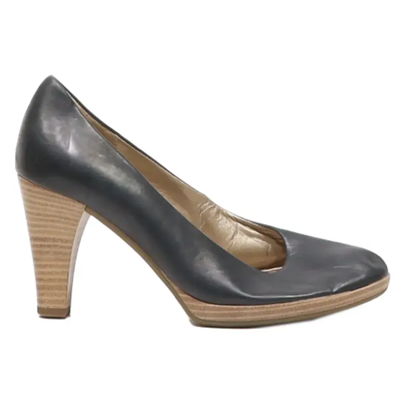 GABOR Court Heels Black Leather Womens UK 2.5