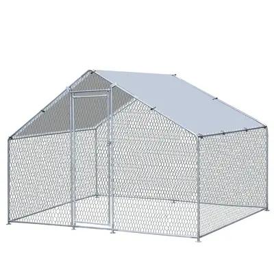 Segawe Chicken Coop Large Metal Chicken Run for 6-10 Chickens Poultry Cage with Waterproof Cover