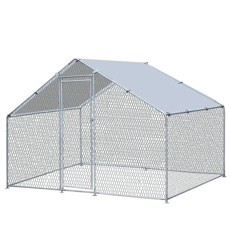 Segawe Chicken Coop Large Metal Chicken Run for 6-10 Chickens Poultry Cage with Waterproof Cover
