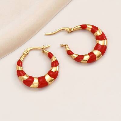 Stylish Enamel Earrings Set