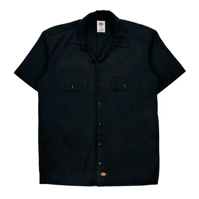 Dickies Short Sleeve Shirt - Medium Black Polyester Blend