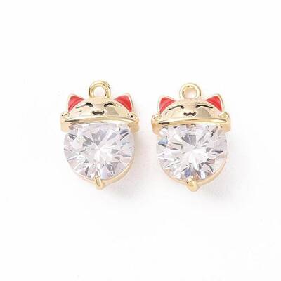 Brass Micro Pave Cubic Zirconia Charms
