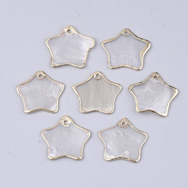 Electroplate Capiz Shell Pendants