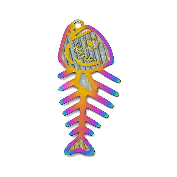 201 Stainless Steel Etched Metal Embellishments Pendants