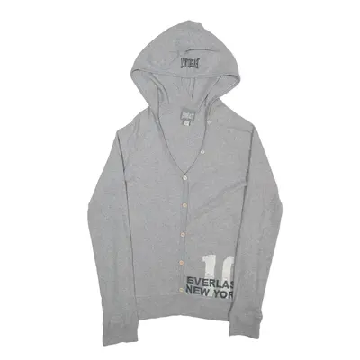 EVERLAST Button Up Hoodie Grey Pullover Boys L