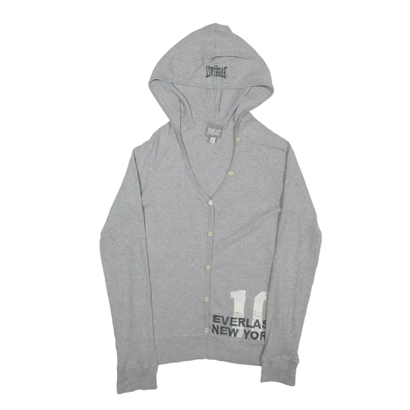 EVERLAST Button Up Hoodie Grey Pullover Boys L